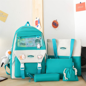 Tas Import / Tas Ransel / JTF12473-green Tas Ransel Lucu 5in1 Wanita Cantik Terbaru